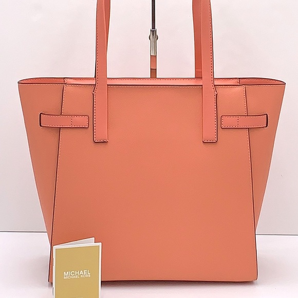 MICHAEL KORS CARMEN LARGE NORTH SOUTH TOTE SHERBERT COLOR - Picture 6 of 16